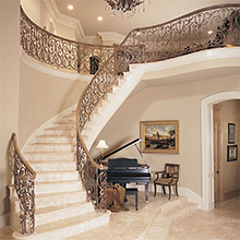High Quality Steel Curved Staircase Decorative Wood Steps Stair Design