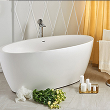 Natural Carrara White Solid Marble Freestanding Stone Bathtub For Sale