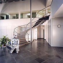 Round stair case/ modern stainless steel curved stair