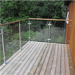 Modern interior exterior stainless steel post glass decking balustrade-A18