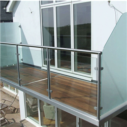 China Outdoor Glass Balustrade Deck Mounted Balustrade Stainless Steel Glass Railing-A19