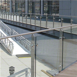 Residential Decorative Glass Stainless Steel Stair Railing Price-A