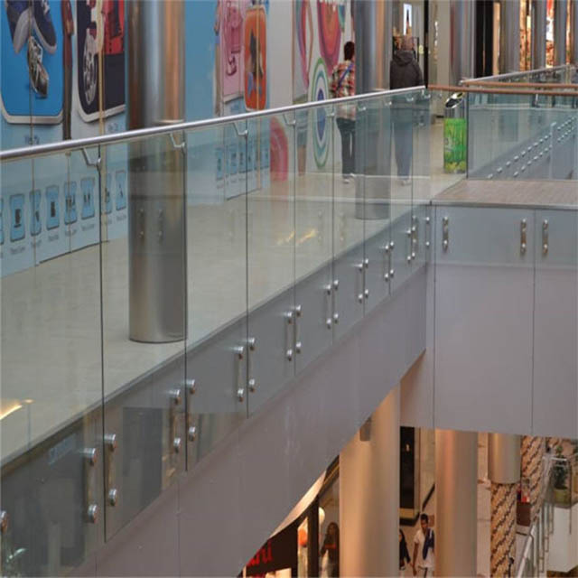 S-Frameless Corridor Steel Standoff Glass railing for outdoor