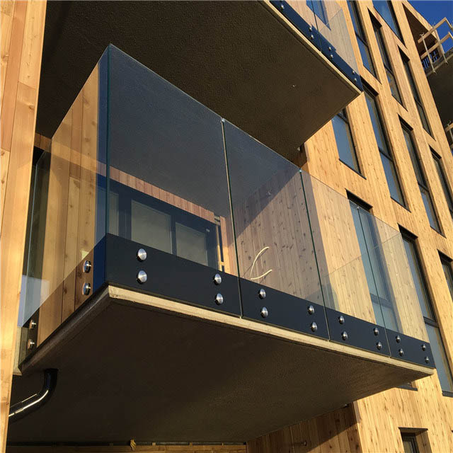 S-Morden design balcony tempered  glass standoff railing