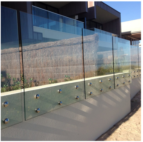 S-Balcony standoff glass railing designs foshan factory