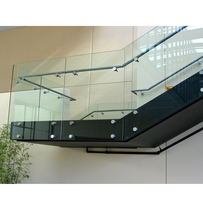 S-House Staircase Stairwell Stainless Steel Standoff Glass railing