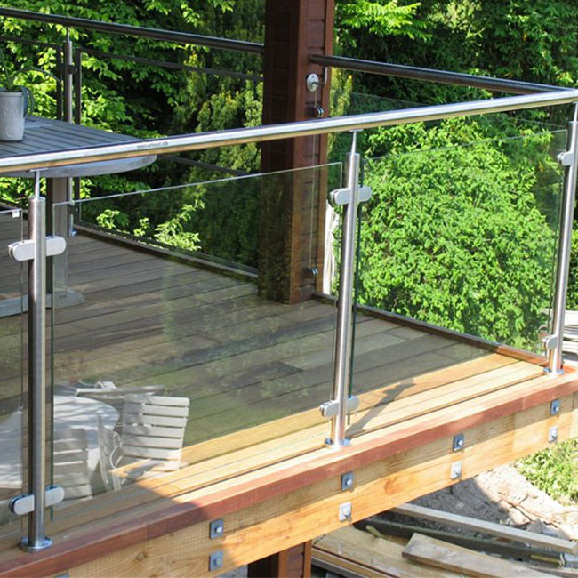 S-Good Price Tempered Glass Stainless Steel Railing Baluster American Style