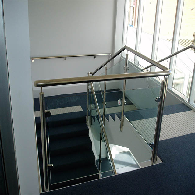 S-Luxury design stair glass railing stainless steel baluster designs