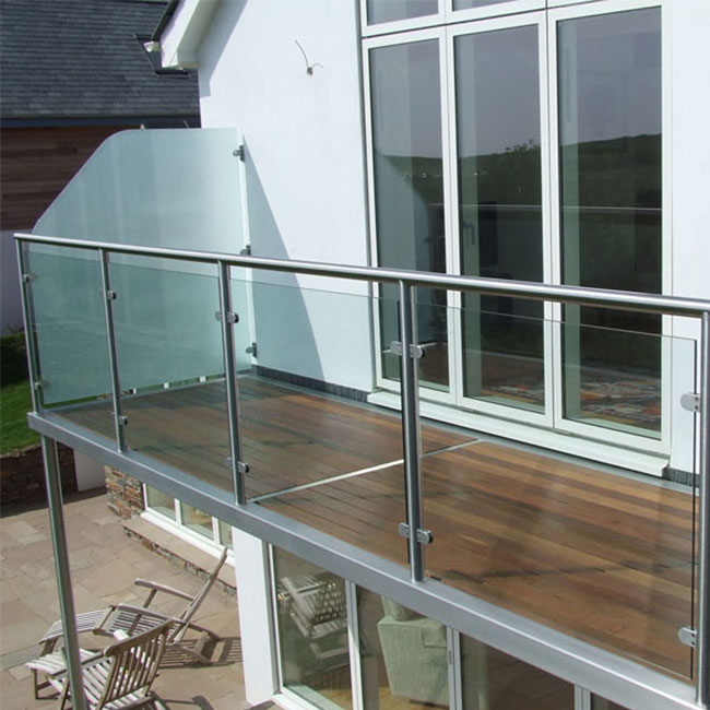 S-Satin finish Stainless steel316 tempered glass railing baluster