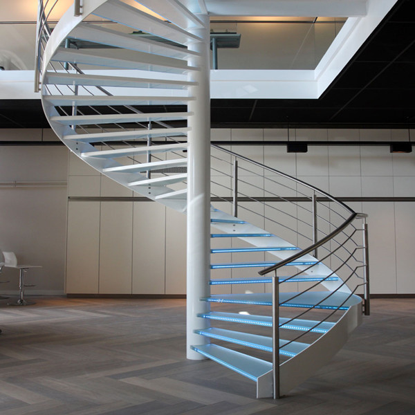 J-glass stair handrail outdoor stair lighting