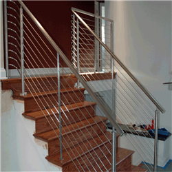 Excellent Timber Handrail SS 304 /316 Balustrade Cable Wire Railing For Staircase Indoor Use-A