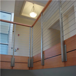 Deck cable wire balcony railing design terrace stainless steel cable rail wood handrail rope railing-A