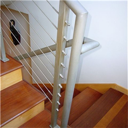 Powder Coating Wire Cable Stair Railings with Wood Handrail-A