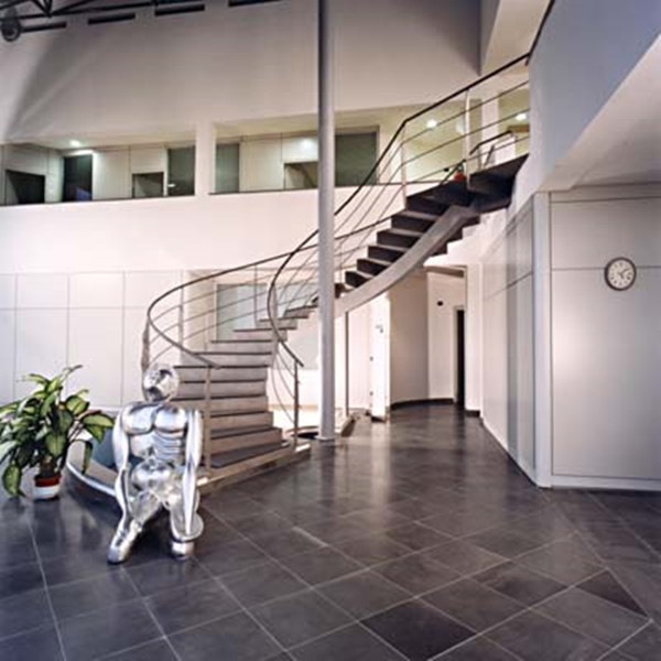 J-Sleek Helical Staircase with stone tread