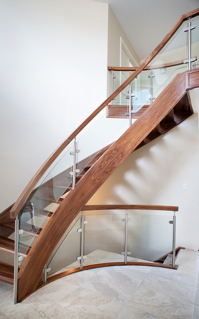 J-Steel wood curved staircase