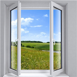 Aluminium door and windows black color finish double safety glass aluminium casement window for home design-A